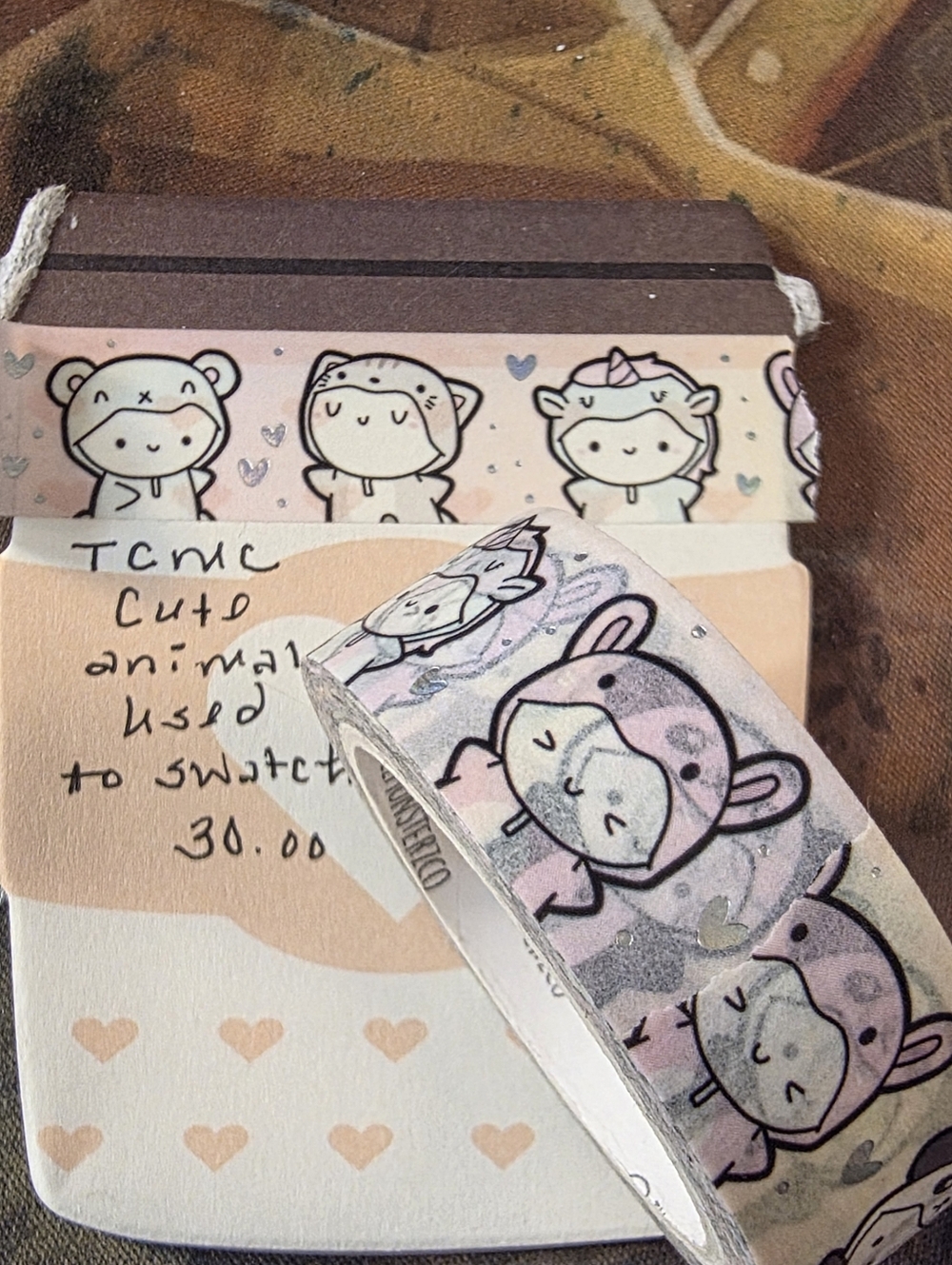 TCMC Cute Animal Pattern Washi Tape - Pink
